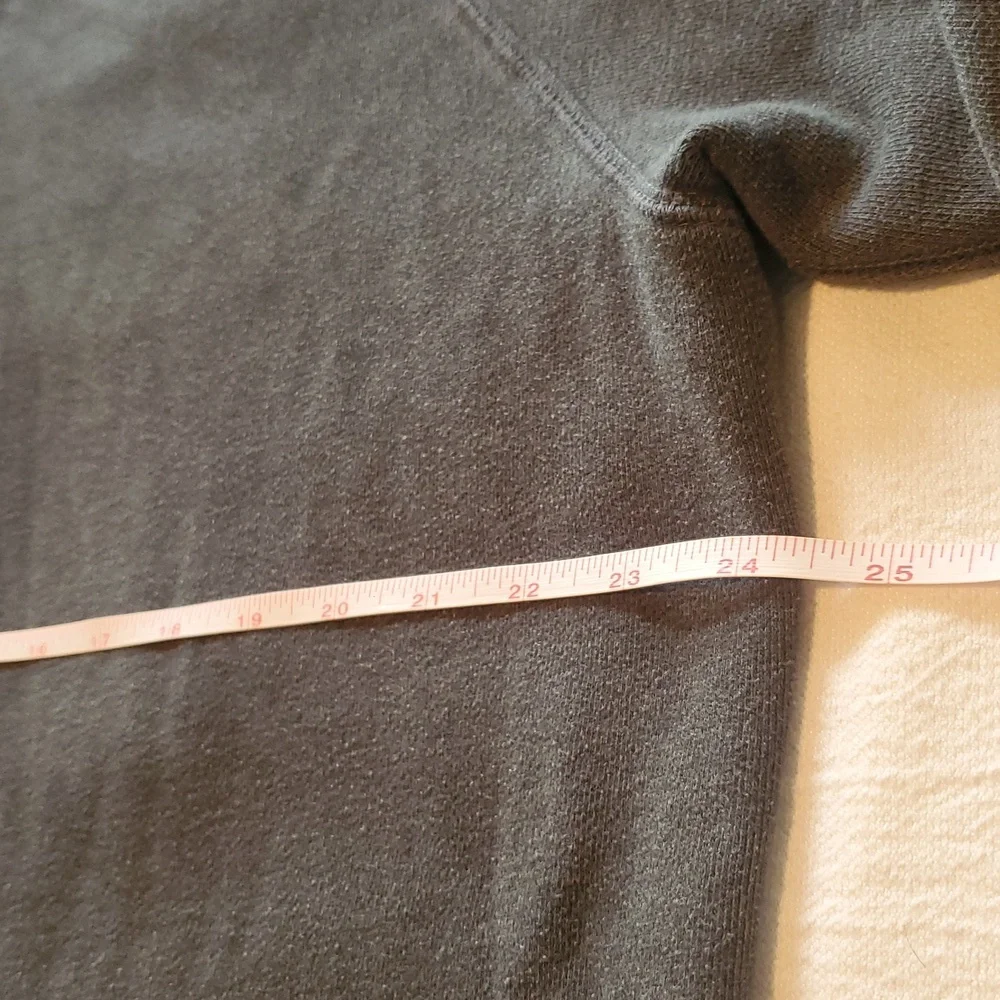 J. Crew Charcoal Authentic Fleece Sz XL Hoodie w Front Drawstring Button Accents